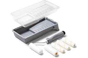 8 Piece Mini Paint Roller Kit, 4 Inch Foam Paint Roller, Microfiber Paint Rollers, Paint Roller Covers，High Density Foam Mini