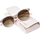 OPTOFENDY Reader Sunglasses for Women, TR90 Round Full Lens Outdoor Reading Sunglasses with Spring Hinge, UV400 Protection