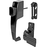 PRIME-LINE Screen &amp; Storm Door Push Button Latch Set, Black, Night Lock