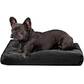 K9 Ballistics Tough Rectangle Pillow Medium Dog Bed - Removable Cover, Washable, Durable &amp; Water Resistant Dog Bed Made for Small Dogs 24"x18" Obsidian Black