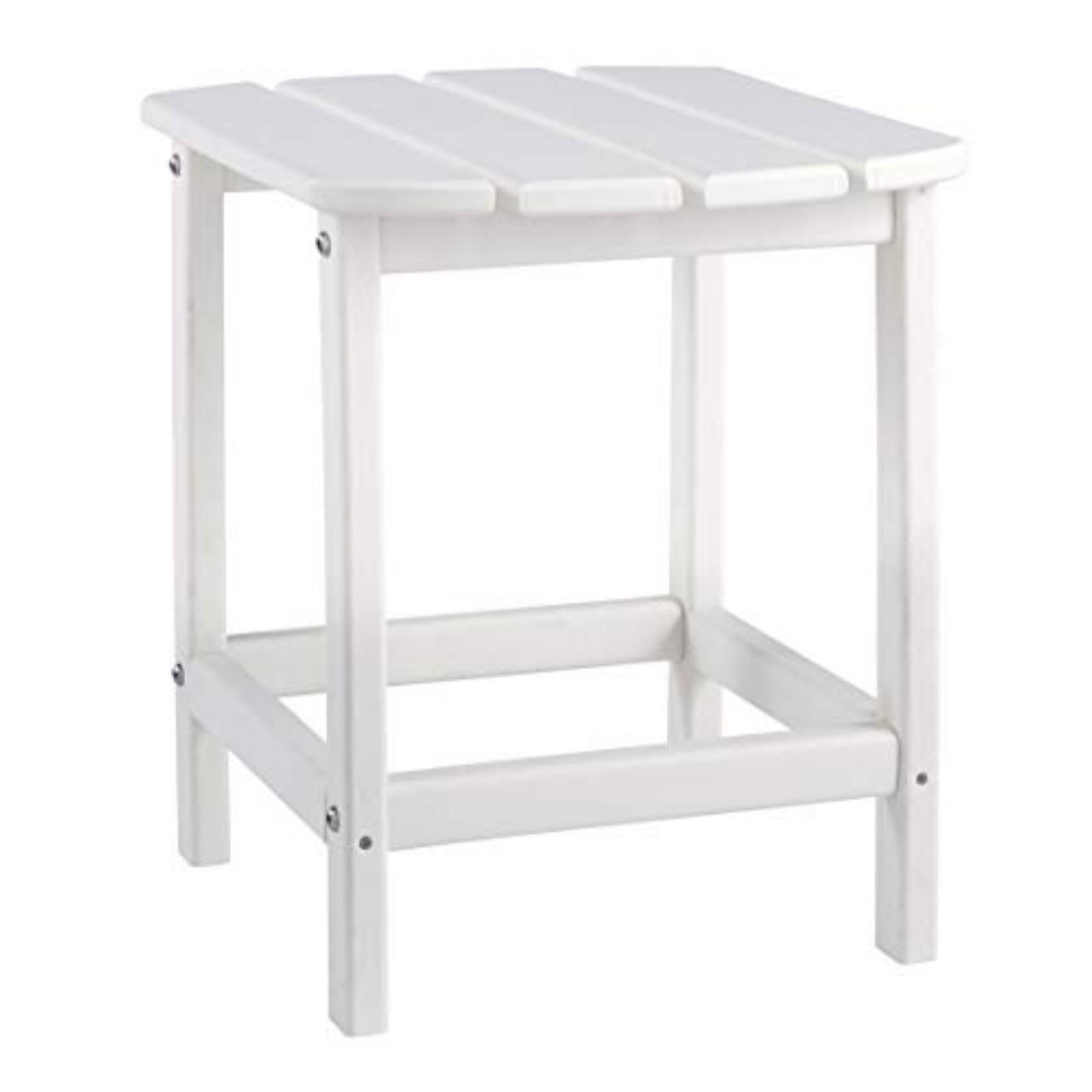 Signature Design by Ashley Sundown Treasure Outdoor Patio HDPE Weather Resistant End Table, White Image