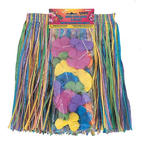 Child Lei & Grass Skirt Hula Set