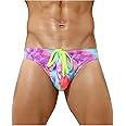 Arjen Kroos Men's Sexy Swim Briefs Printed Swimsuit Beach Swimwear Bikini Sport with Drawstring