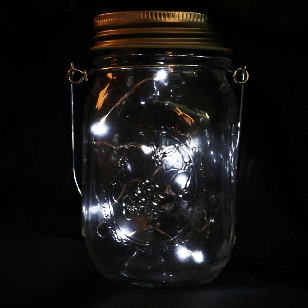 Mason Jar Lights, 3 Pack Solar Mason Jar Lid Insert, LED String Solar Light Jar Lid Insert for Garden Patio Outdoor Party Festivals, Wedding Decoration (White Lights)