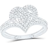 Jewels By Lux 10K Yellow Or White Gold 3/8Cttw Natural Diamond Nk Fashion Heart Ring