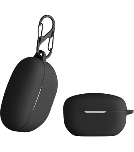 Geekria Coque En Silicone Compatible Avec Les écouteurs Sans Fil Sony WF-1000XM3, étui De Protection Avec Crochet Porte-clés, Port De Charge Accessible (noir