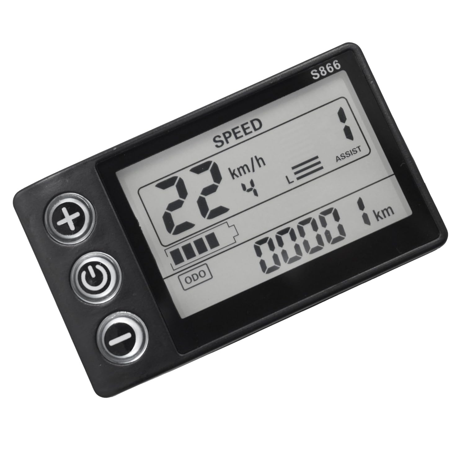 Micvtve Dashboard Controller Plastic 24V 36V 48V 60V S866 Waterproof 6PIN Electric Bike LCD Display for Electric E-Bike Scooter