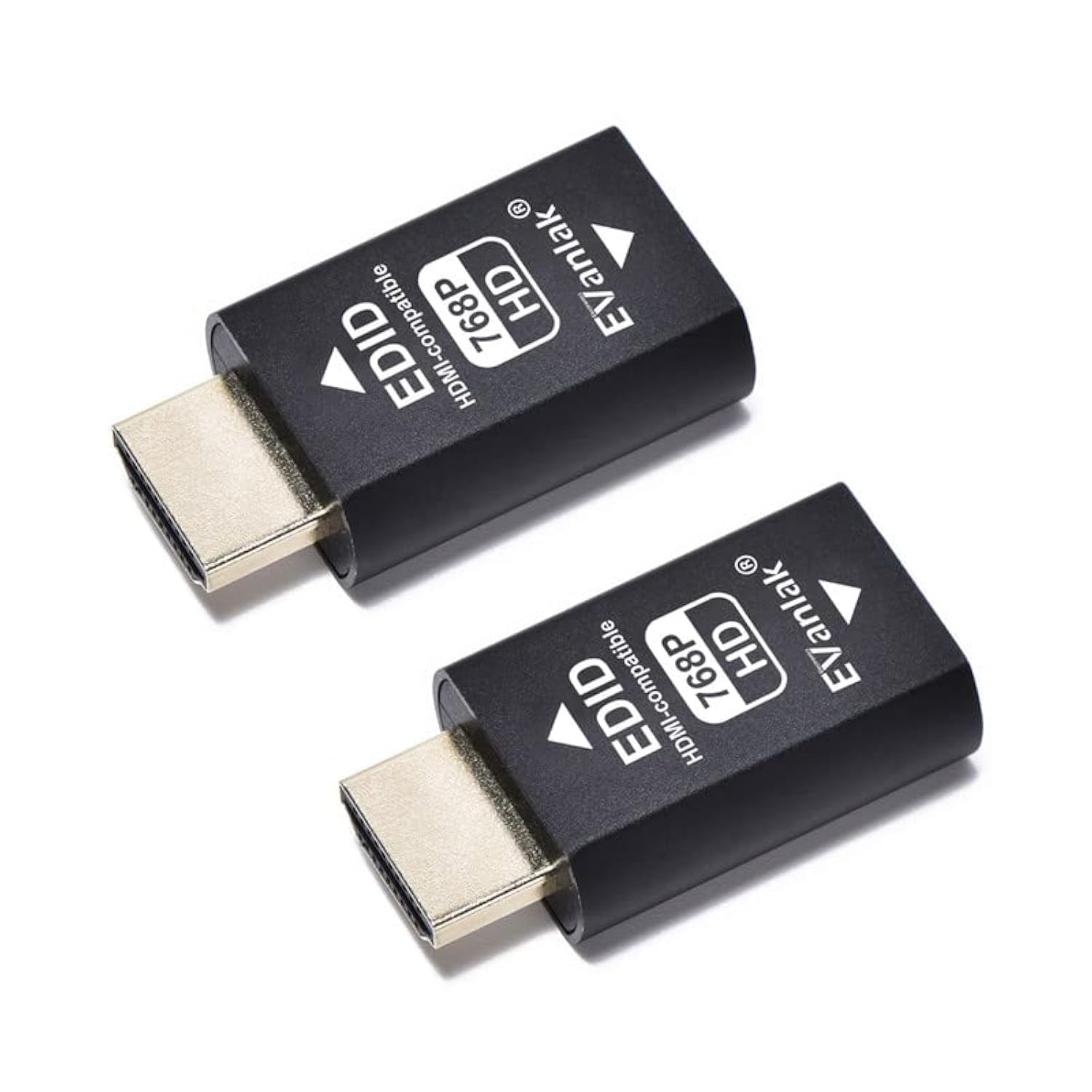 EVanlak 3rd Generrtion Hdmi Edid Emulator Passthrough Eliminated Emulator Adapter Work with Mac Thunderbolt to HDMI Switches/Extender/AV Receiver/Video Splitters -1024X768@60hz 2pack