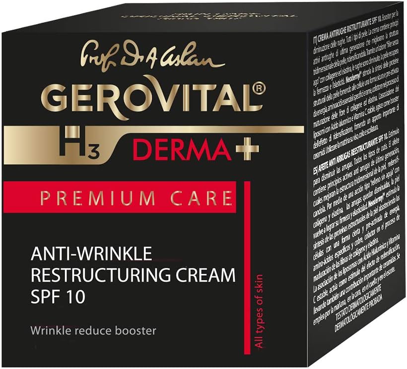 Gerovital H3 Derma+ Premium Care Anti-Wrinkle Face Cream SPF 10, Anti-Ageing Moisturising Cream, Firms & Restores Elasticity - Image 3