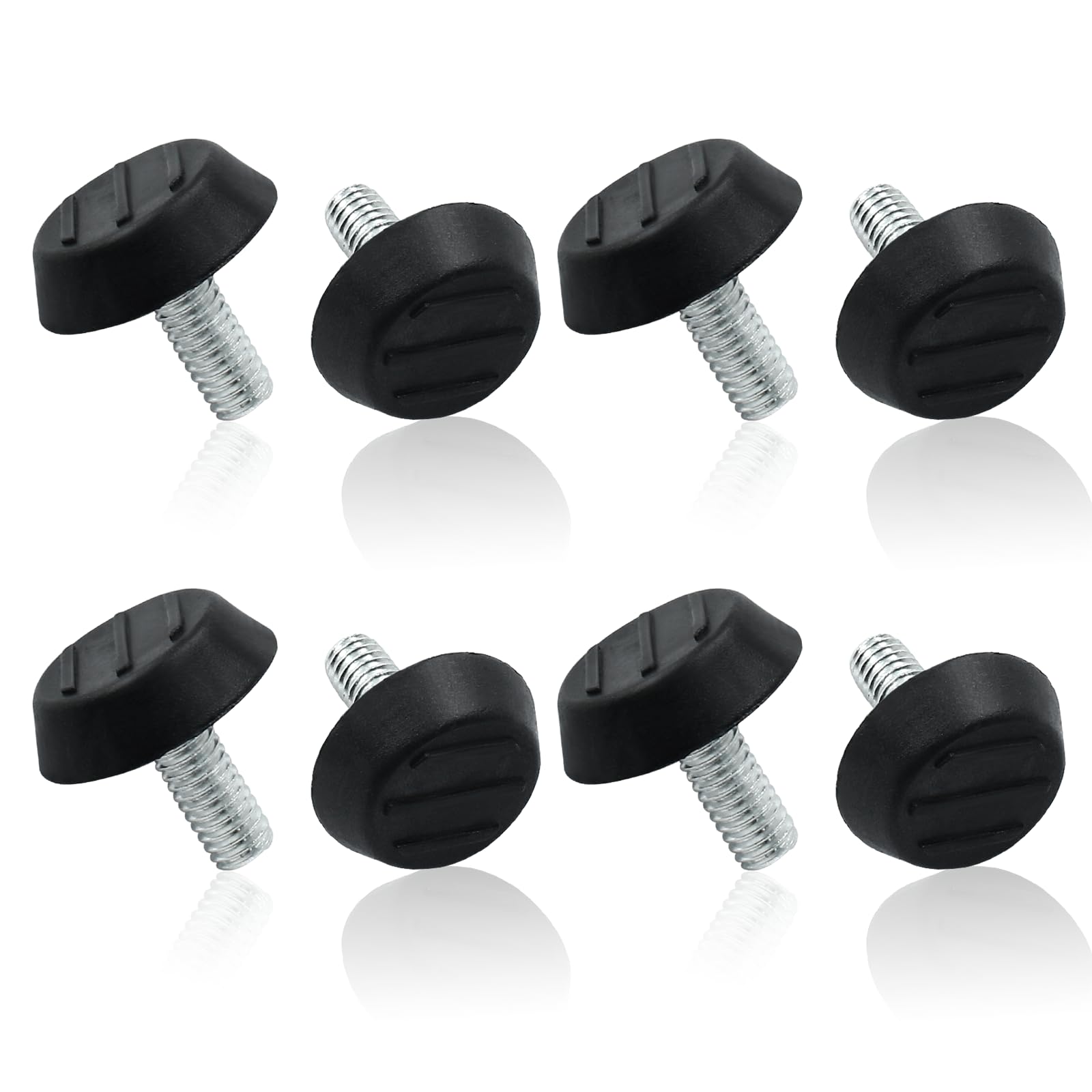 Photo 1 of Zorveiio 7 Pcs M6 x 15mm Black Furniture Legs, Modern Style, Adjustable Levelers for Chairs, Tables, Desks, Cabinets, Patio Furniture