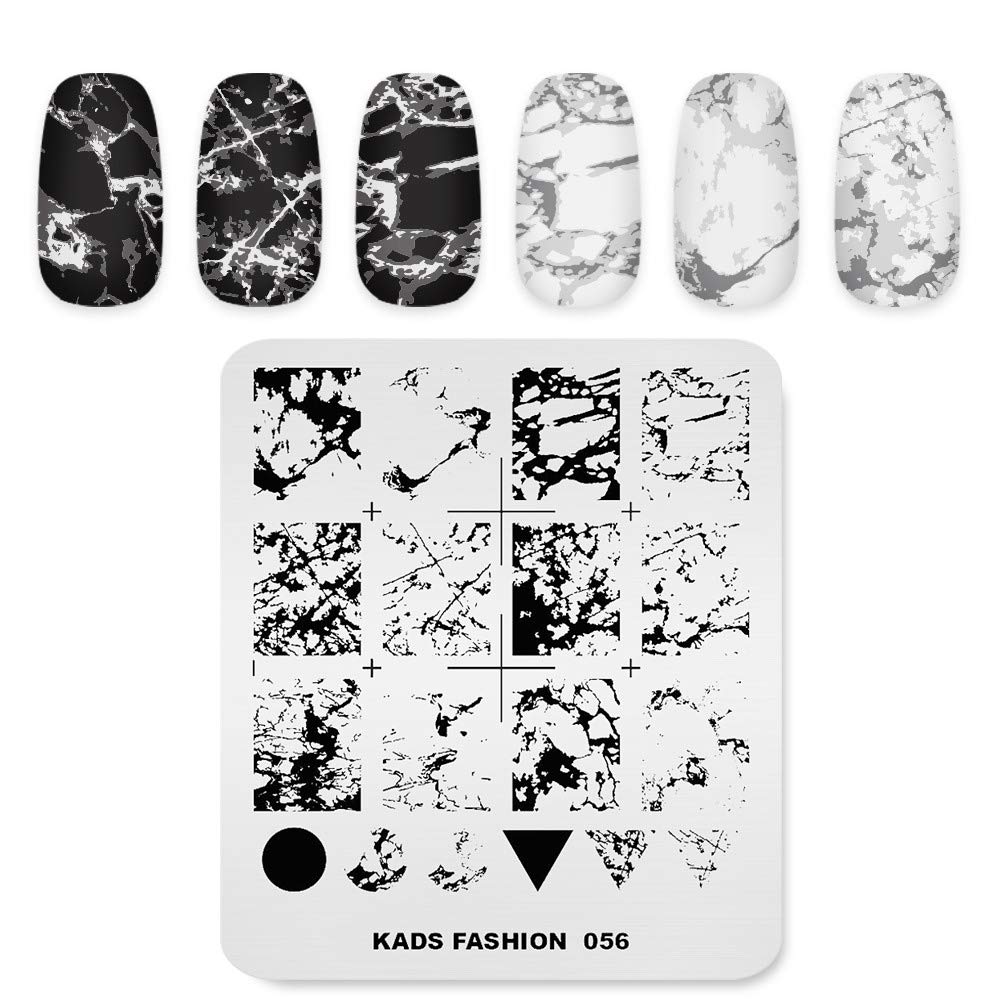 Professional Nail Art Stamping Plates with Marble Crack Geometry Pattern for Manicure DIY Image Print Nail Design Transfer Tools