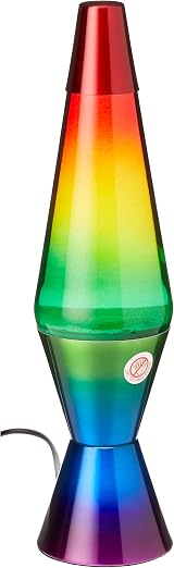 Lava Lamp Rainbow 2179 Hand Painted Globe White Wax 14.5 Inch Lamp view 4