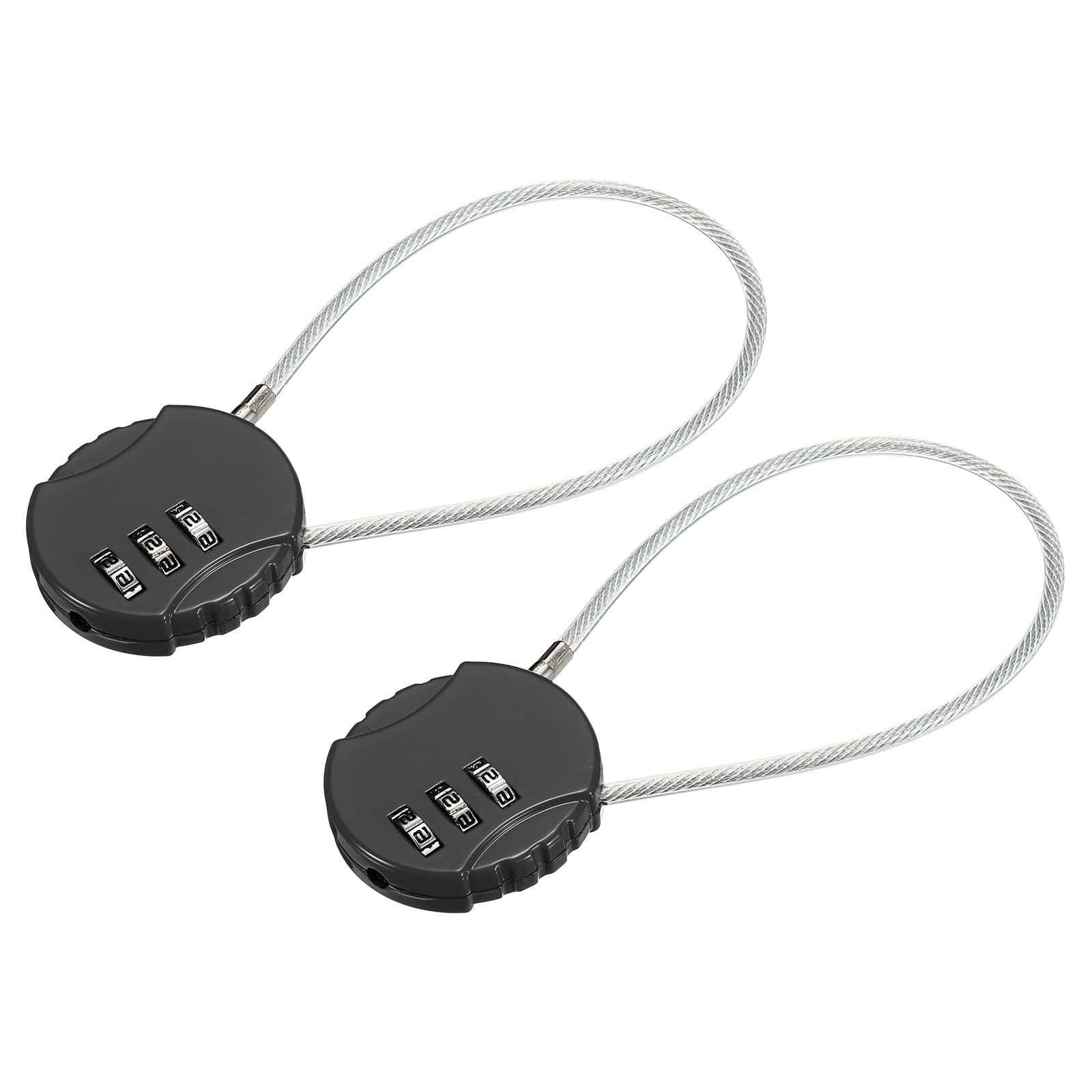 YOKIVE 2 Pcs Small Combination Locks, 3 Digit Baggage Padlocks | Great for Gym Sports Lockers Doors Suitcases (Black, 7.8-Inch)