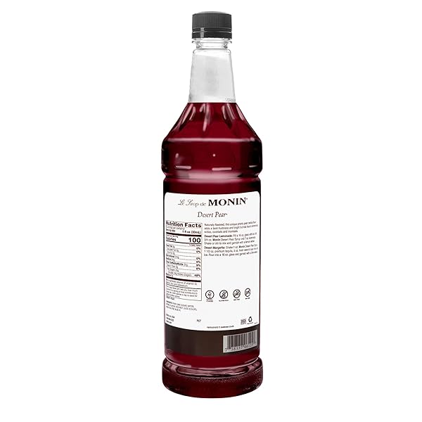 MONIN – DESERT PEAR SYRUP, BOLD FLAVOR OF PRICKLY PEAR CACTUS, NATURAL FLAVORS, GREAT FOR ICED TEAS, LEMONADES, COCKTAILS, MOCKTAILS, AND SODAS, NON-GMO, GLUTEN-FREE (1 LITER)