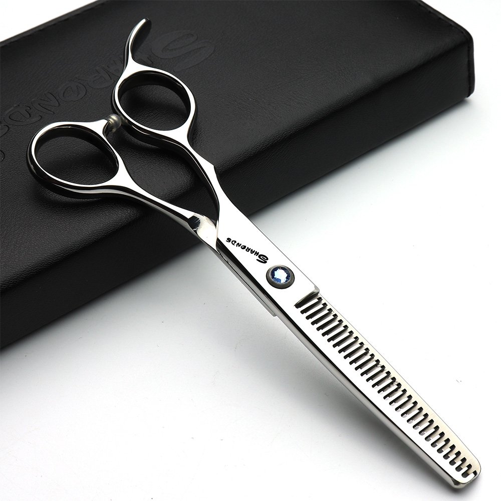 Hairdresser Professional Scissors Set Left-Handed 6/7/7.5/8/9 inch Hair sparse Scissors Hairdressing Scissors 440C (6-inch thinning Shears-B)