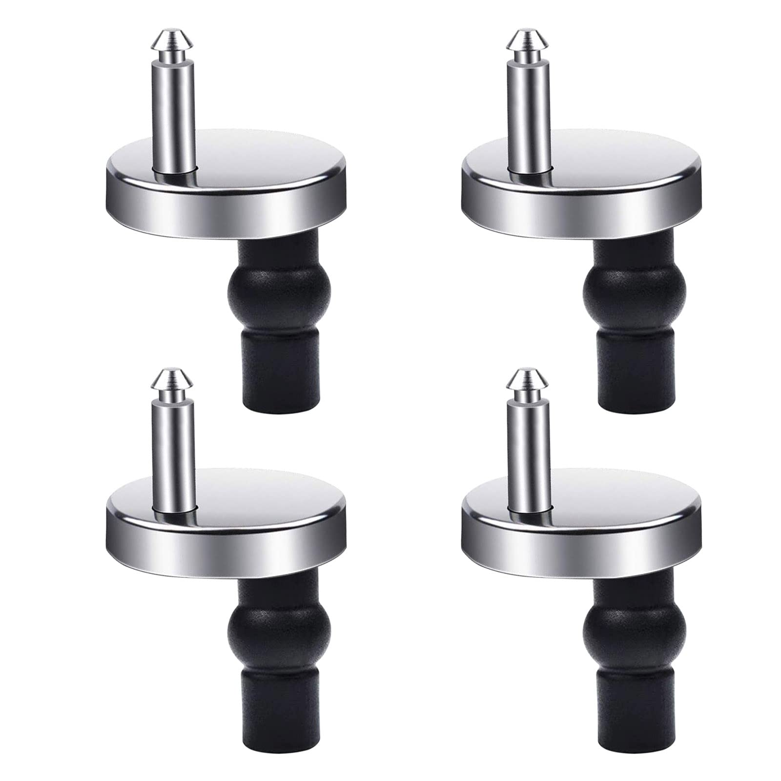 Gelasgo 4Pcs Toilet Seat Hinges Fixings, Quick Release Toilet Seat Hinges Top Fittings, Universal Toilet Seat Hinge with Spare Expanding Rubber Screws Nuts Bolts for Toilet Blind Holes