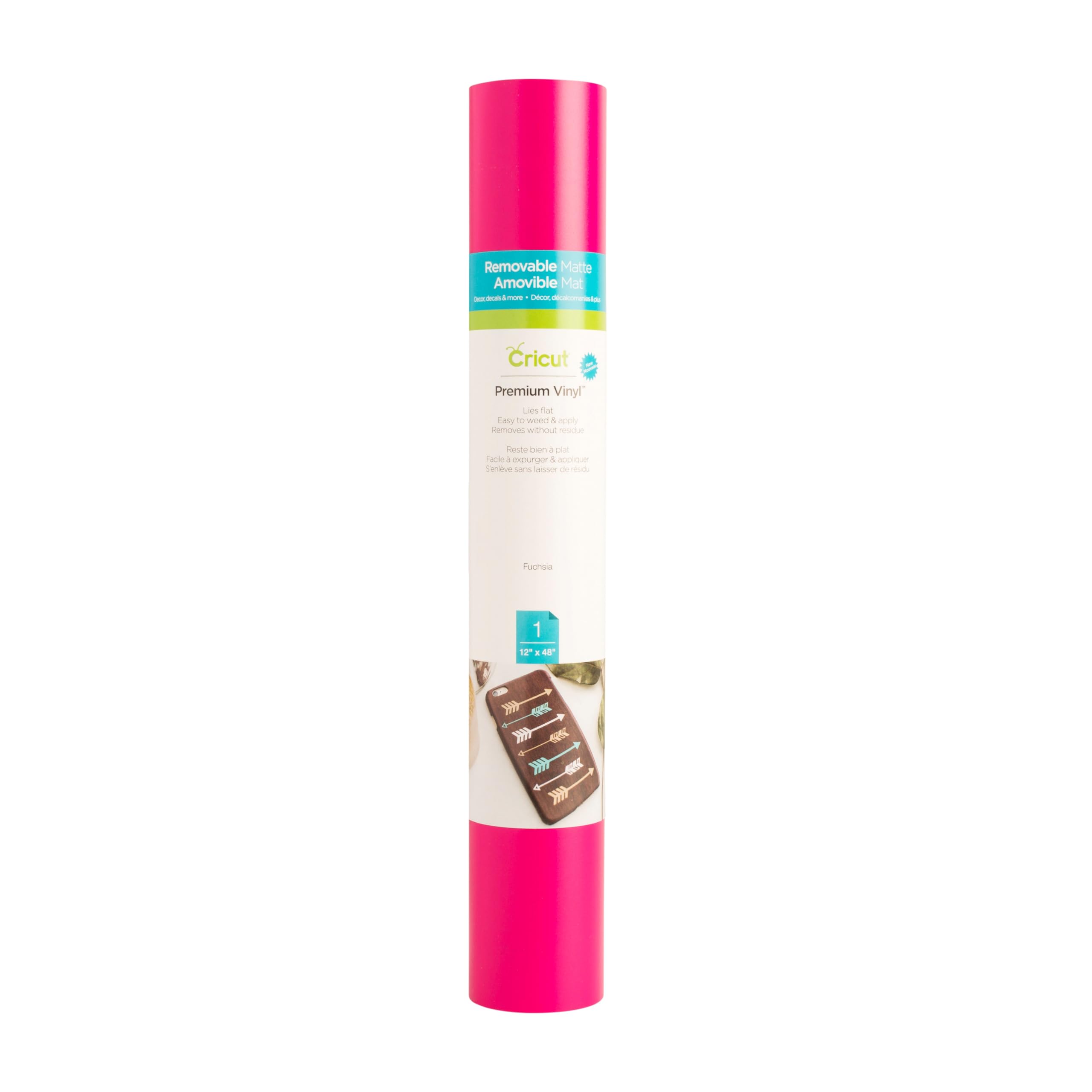 Photo 1 of Cricut Removable Vinyl, Fuchsia - 4ft Roll (12'x48') Premium No-Residue Vinyl for DIY Crafts, Wall Decals, Stickers, in-House Décor - Compatible with Cricut Maker + Explore Machines