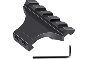 LONSEL 45° Picatinny Offset Rail Mount, 3 4 5 Slots 45 Degree Offset Picatinny Rail Mounts Aluminum Low Profile Adapter for Flashlight Laser Sight Optics