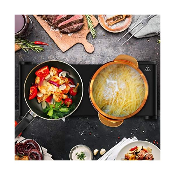 CUSIMAX-Double-Electric-Hob-Portable-Ceramic-Hot-Plate-Double-Camping-Hob-Infrared-Cooktop-Electric-Hob-with-Dual-Temperature-Control-Crystal-Glass-Plate-Easy-to-Clean-Black-Steel-2400W CUSIMAX Double Electric Hob, Portable Ceramic Hot Plate, Double Camping Hob Infrared Cooktop Electric Hob with Dual Temperature Control, Crystal Glass Plate Easy to Clean, Black Steel, 2400W