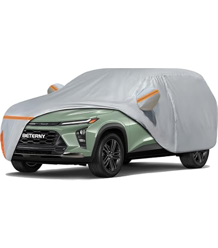 Waterproof Car Cover Compatible With Chevrolet Traverse LT/LS/RS/Premier/High Country 2009-2023, 420D All Weather Car Covers With Zipper Door For Snow Rain Dust Hail Protection