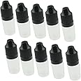 Newzoll 5 ml Empty Plastic Dropper Clear Bottles Liquid Childproof 10PCS Black Cap
