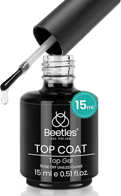 Beetles Gel Polish No Wipe Top Coat 15ml High Gloss Long-Lasting