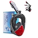 WSTOO 2018 Newest Foldable Full Face Snorkel Mask,180° Panoramic Wide View Snorkel Mask,Dry Top Anti-fog Leak-Proof Snorkeling Design You Can Breathe Freely With Your Mouth or Nose For Adults & Kids …