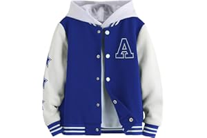 SOLY HUX Boy's Varsity Jacket Letter Star Print Long Sleeve Color Block Baseball Bomber Jacket Coat