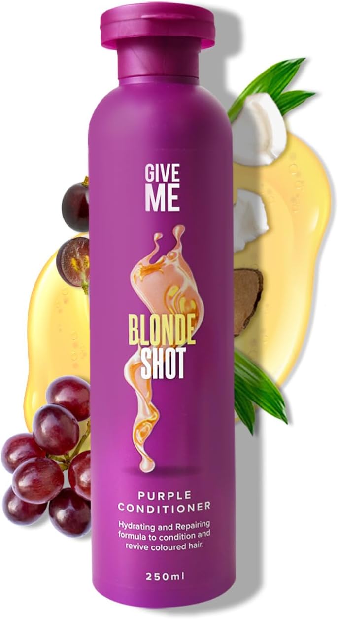 Give Me Cosmetics Purple Shampoo Toning No Yellow Blonde Hair Coconut Argan Oil