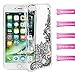 iPhone 8 Plus Case, JEXICASE Black Lace Flower Pattern Clear Shock Absorption Technology Bumper Hybrid Protective Cover Case for iPhone 8 Plus 5.5 Inch