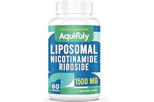 Aquifoly Liposomal Nicotinamide Riboside Supplement 2000 mg with TMG and Pterostilbene for Maximum Absorption, Superior to NAD, Boosting NAD+, Cellular Energy, and Age Defense, 60 Softgels