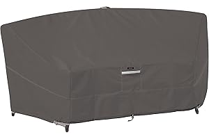 Classic Accessories Ravenna Water-Resistant 46 Inch Patio Curved Modular Sectional Sofa Cover, Patio Furniture Covers Taupe