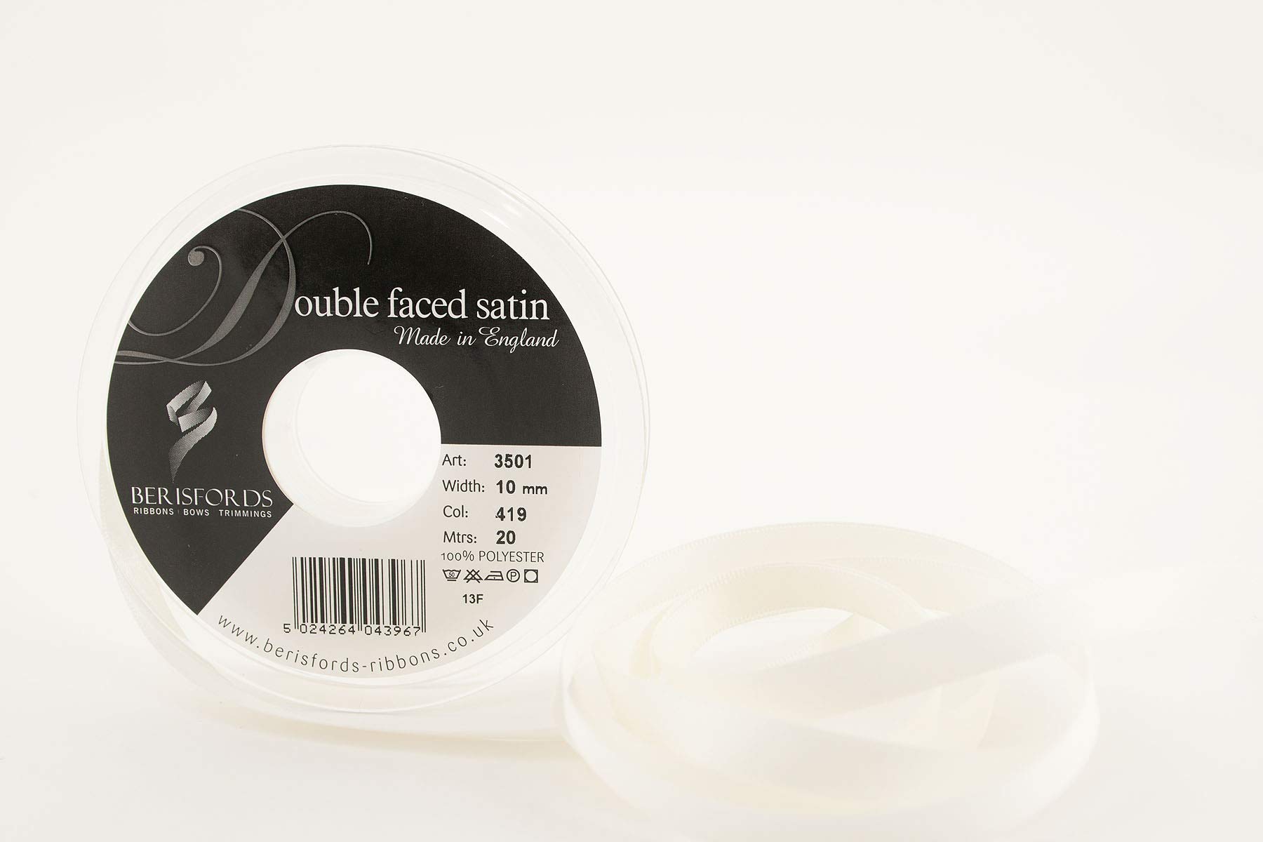 Berisfords Ribbon, 419 Bridal White, 20 m โ image 1