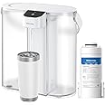 Waterdrop Compact Electric Water Filter Pitcher, 200-Gallon Rechargeable Instant Powerful Dispenser, NSF/ANSI 42&53&401, Reduce PFAS, Lead, Chlorine, 14-Cup, White, with 1 Filter, Does not Lower TDS