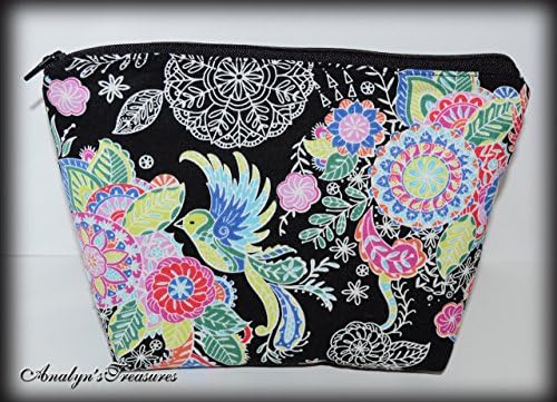 Quilted Cosmetic Bag, Make Up Bag, Coloring Birds Cosmetic Bag, On The Go Bag, Cosmetic Pouch, Clutch Bag, Or Choose Other Design