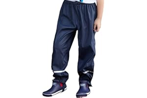 FEWLBY Boys Girls Waterproof Rain Pants Unisex Kids Rain Pants Children Rainwear Waterproof and Windproof 5-6 Years Navy