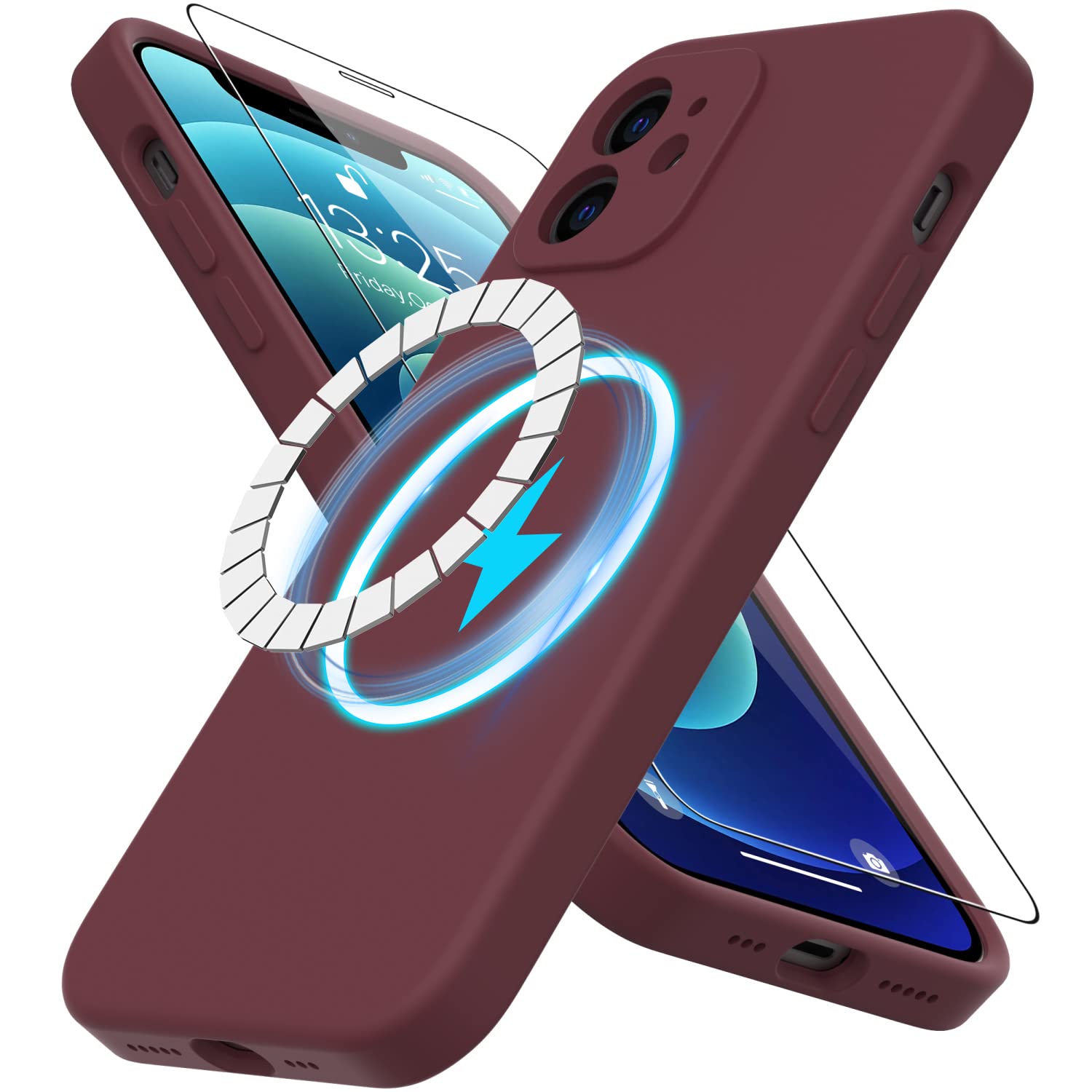 DEENAKIN Magnetic for iPhone 12 Case Silicone with