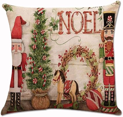 SamMoSon_Casa Cuscino Babbo Natale Natale Federa per Cuscino Decorazione  Domestica Quadrata dell'automobile (04D): Amazon.it: Casa e cucina