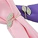 iDili Napkin Rings Set of 6 PCS - Rhinestone Napkin Ring Holders Pack of 6 Handmade Serviette Buckles for Wedding and Dinner Party