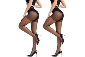 SKYASIA Sheer Control Top Pantyhose for Women,Run Resistant Reinforced Toes Legg Silky High Waist Tights (2 Pair Black)