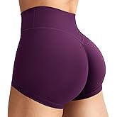 YEOREO Women's Biker Shorts 2.5" No Front Seam Elysina High Waist Hidden Scrunch Workout Gym Yoga Running Shorts