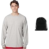 Hanes Men's Long Sleeve T-Shirt, 100% Cotton, Tagless Comfort, Classic Fit, Breathable, Soft Crewneck