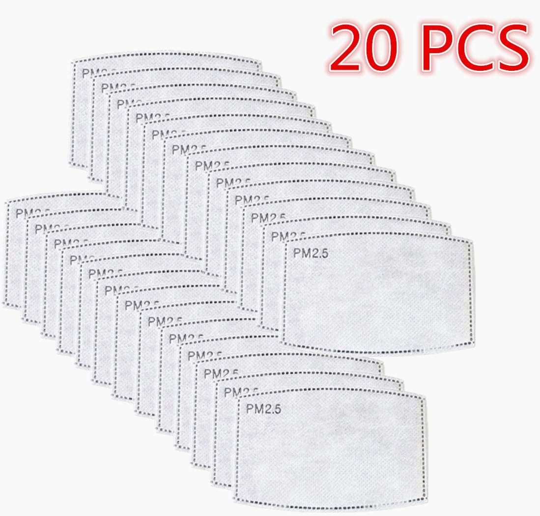 20 PCS PM2.5 Activated Carbon Filter Mouth Masks 5 Layer Protective Filter Mask Filter