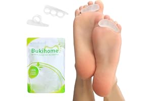 Bukihome Hammertoe Corrector Gel Toe Straighteners - 12 pcs Support Crest for Women & Men - Realign Bent, Crooked, Curled, Claw, Hammer Toes - Clear,Multi-Size