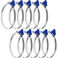 POWERTEC 70260 4 Inch Key Hose Clamp, Thumb Screw Key Adjustable Stainless Steel Hose Clamps for Dust Collection, Dust Collec