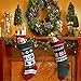 Dragon Squama Knit Christmas Stockings for Family Sets of 2 ¨C Red/White/Green Snowflake Knitted Hanging Bags Decor,Decorations Christmas Tree,Mantel, Acrylic/Polyester Blend/Wool, Red 1, 22