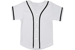 KUAIPAO Kids Baseball Jersey Button Down Shirts Short Sleeve Hip Hop Personalized Sports Uniforms for Boys Girls
