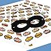 AIMIKE Black Superhero Masks, Kids Party Mask, 24Pcs with 100 Superhero Stickers
