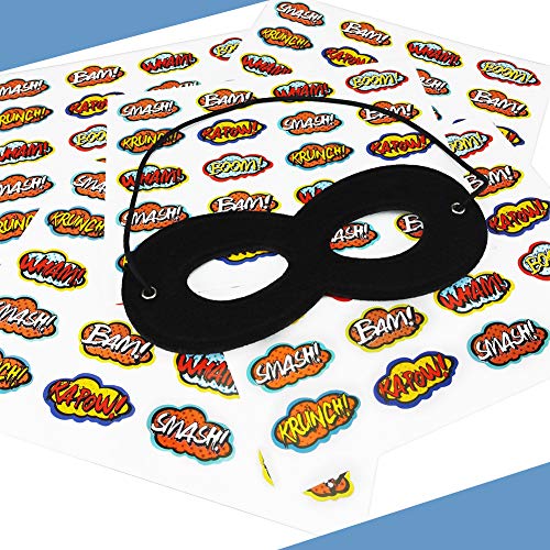 4 AIMIKE+Black+Superhero+Masks+Stickers