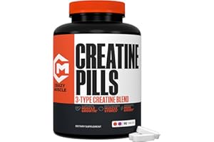 CRAZY MUSCLE Creatine Pills - 5g 3X Pure Creatine Monohydrate Pills - Pre Workout Bulk Muscle Mass Gainer - High Absorption Easy-to-Take ThreeAtine 3 Type Optimum Performance for Lean Growth Men Women - 90 Tablets